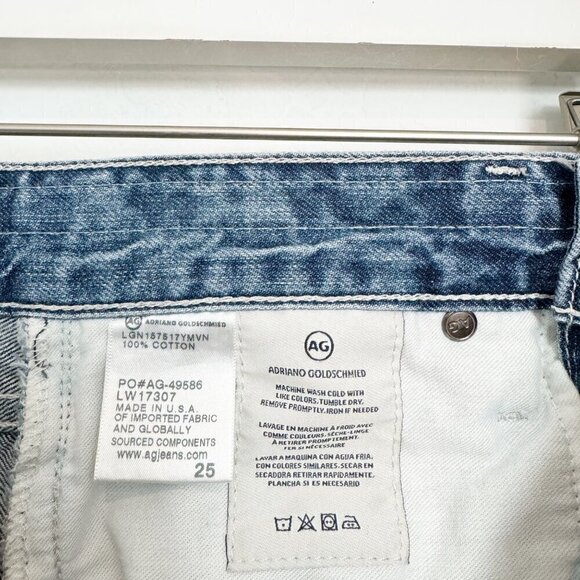 Adriano Goldschmied Denim Ex-Boyfriend Slim Distressed Ripped Jeans Blue Size 25 - Picture 5 of 7